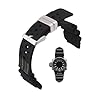 JETHENG Men's Rubber Strap Replacement for 20mm Citizen Hyper Aqualand Duplex Promaster Men's Dive Ladies outdoor work waterproof silicone watch band wrist strap buckle, Silver Buckle #3
