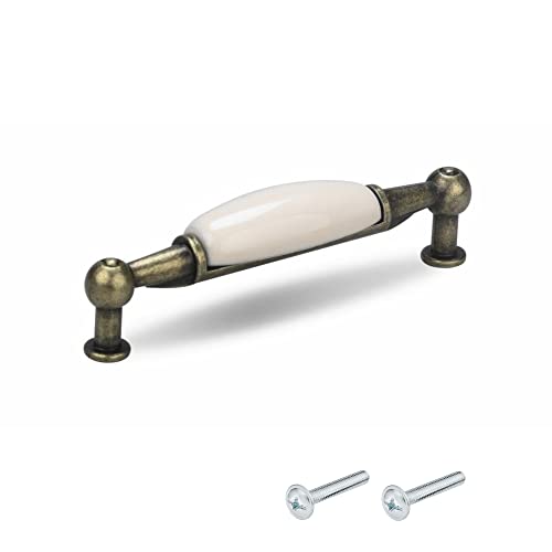 cyclingcolors Tirador de muebles manija 96 mm cerámica vintage latón Antiguo Tiradores Armarios grifo