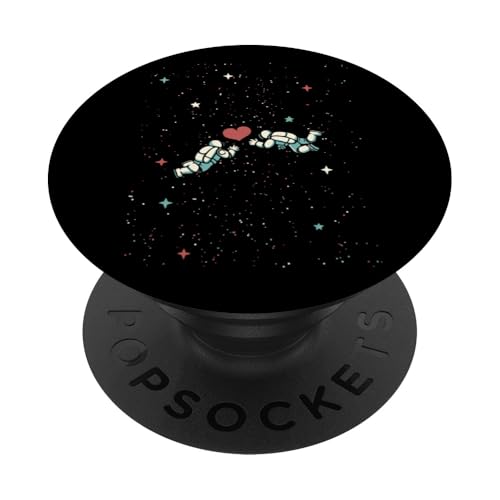 Astronauta Flotando en el Espacio San Valentín Pareja Galaxia PopSockets PopGrip Adhesivo