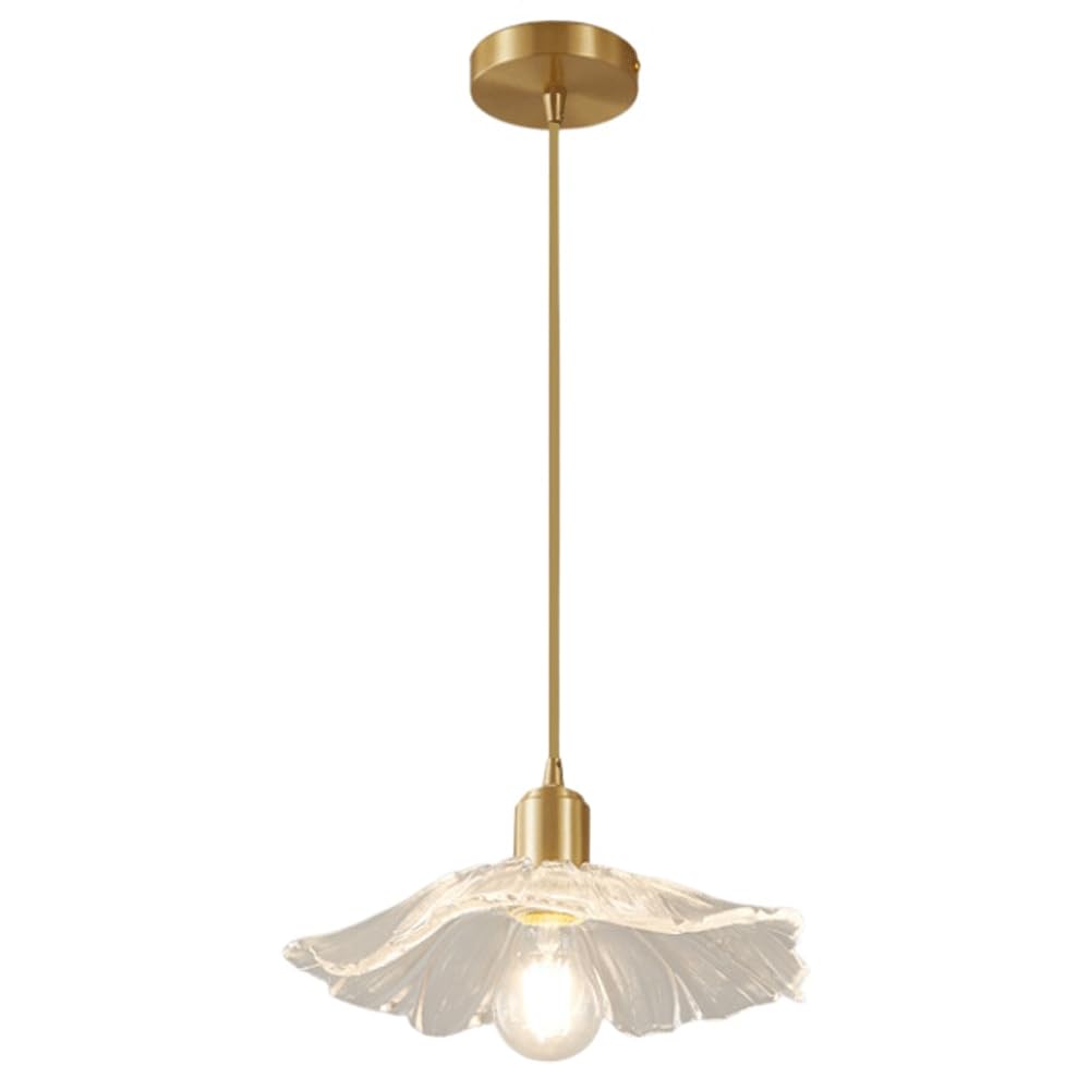 Suspension en verre lotus E27 pour illuminer vos dîners en salle à manger