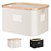 DAKCOS Cesta de lavandería plegable con asas, borde de bambú, cesta de almacenamiento plegable de tela para almacenamiento de ropa, juguetes, etc. Compatible con IKEA-Kallax, 38L, beige
