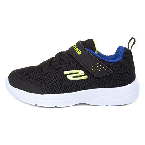Skechers SKECH-STEPZ 2.0 MINI WANDERER, Zapatillas para Niños, Black Textile/ Synthetic/ Blue & Lime Trim, 26 EU