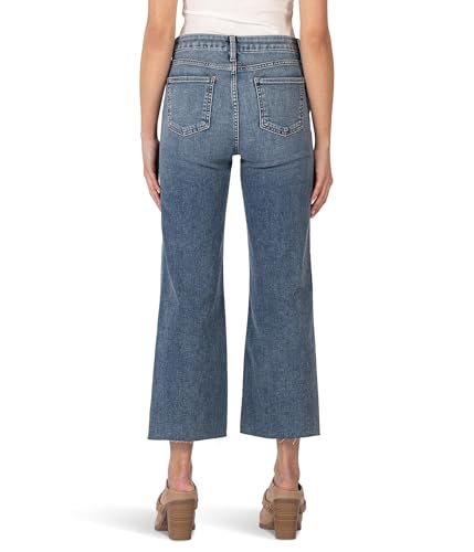 KUT from the Kloth Women's Petite Meg High Rise Fab Ab Wide Leg Raw Hem2