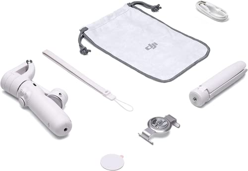 Image of DJI OM 5 Smartphone Gimbal Stabilizer, 3-Axis Phone Gimbal, Built-In Extension Rod, Portable and Foldable, Android and iPhone Gimbal with ShotGuides, Vlogging Stabilizer, YouTube Video, Sunset White