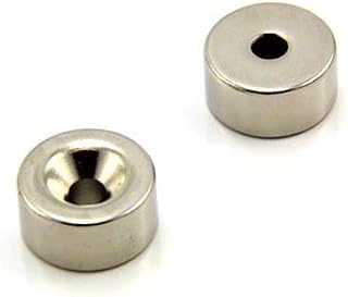 Neodymium Magnet for Arts, Crafts, Model Making, DIY, Hobbies, Office and Home - 20mm dia x 10mm thick x 5.2mm c/sink - 11kg Pull - South