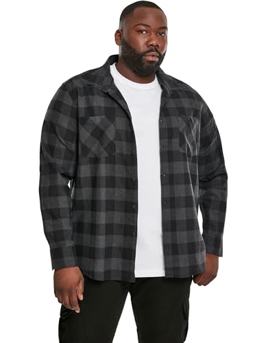 Urban Classics Herren Checked Flanell Shirt TB297, Mehrfarbig (blk/cha), 3XL