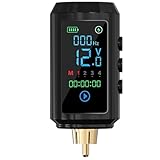 Neebol Wireless Tattoo Battery Pack – Rechargeable Cordless Tattoo Power Supply 1600mAh RCA Lithium Battery with LED Digital Display, 4 Memory Modes, One-Key Start for Tattoo Pen Rotary Machine 67M