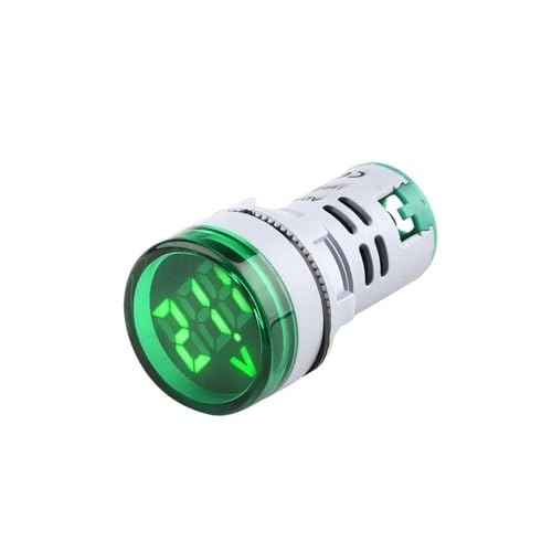 交流電圧表示デジタルLED電圧計 DIY ミニデジタル電圧計 22mm 丸型 DC 6-100V 電圧テスターメーター モニター 電源 LED インジケーター パイロットランプ ライトディスプレイ(Green)