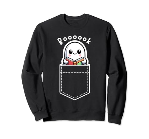 Cute Ghost Boo Boooks Livre de lecture Bookworm Boo dans la poche Sweatshirt