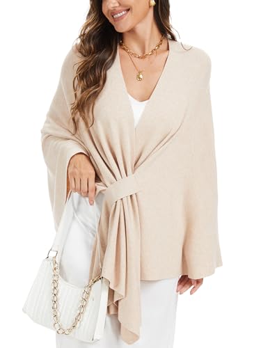 Moss Rose Womens Elegant Shawl Wraps Soft Open Front Poncho