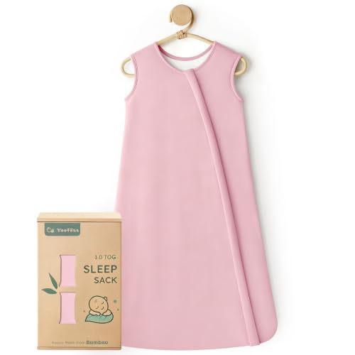 Image of Yoofoss Rayon Made from Bamboo Baby Sleep Sack 6-12 Months 1.0 Tog Baby Wearable Blanket, Super Soft Infant Toddler Sleeping Sack 2-Way Zipper