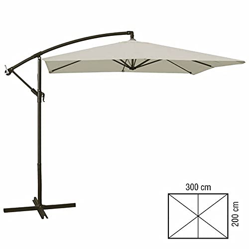Verdelook Ombrellone A Braccio Con Struttura In Metallo Verniciato, 2X3 M, Ecru - 2