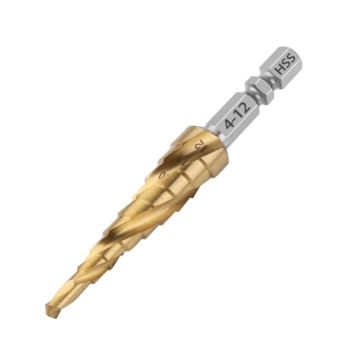 Vearter Broca escalonada de metal de 4-12 mm, 9 niveles, broca cónica para metal, HSS 4241, ranura en espiral, vástago hexagonal para acero inoxidable, chapa de aluminio, hierro, plástico, PVC, madera