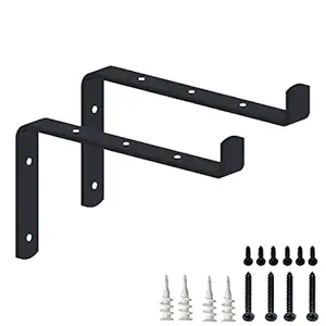Klaxon Metal Bracket for Wall Mounted Shelves - Powder Coated Angle Brackets with Screws (Z Shape, 2)