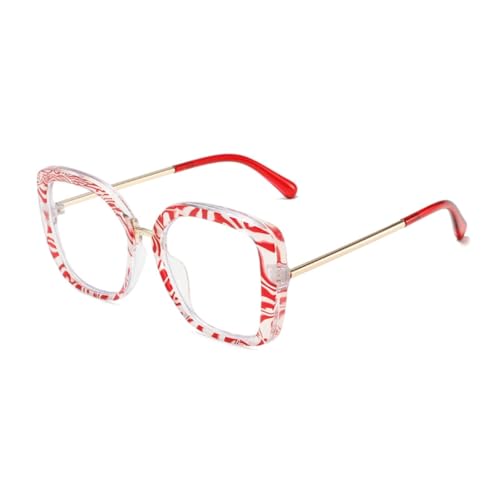 Lunettes à rayures colorées pour femmes monture carrée en résine