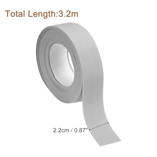 Image of uxcell 4 Rolls Grey Caulk Sealant Strip Waterproof Self Adhesive 0.87 inch x 10.5Ft Toilet Caulk Tape, Bathtub Caulk Sealing Strip for Kitchen Countertop, Sink, and Floor Edge Protector