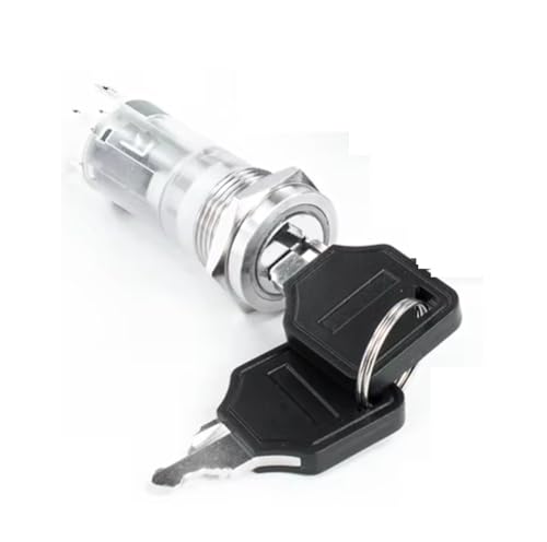 �L�[�V�����_�[ �Z�b�g 3-6V 16/19/22mm �L�[�t�����^�����[�^���[�v�b�V���{�^���X�C�b�` 2/3�|�W�V�����Z���t���b�N�Z���t���Z�b�g�ێ��^ LED NO/NC ON OFF(1NO1NC(Green),RESET_19MM)