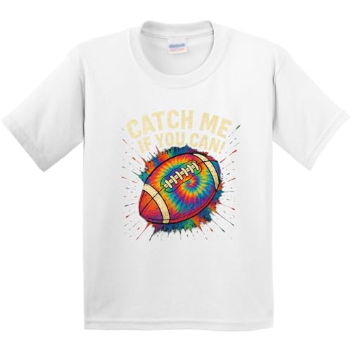 inktastic Catch Me If You Can Tie-Dye Football Splash Youth T-Shirt