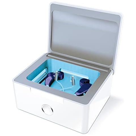 PerfectDry LUX | World's Fastest Hearing Aid Dryer, Dehumidifier Accessory | UV-C Ultraviolet Light Box Kit | Removes Sweat & Moisture from Hearing Aids, Airpods, Wireless Earbuds, Ear Amplifiers Cover