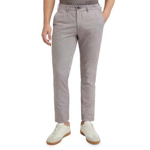 Image of Colorplus Men's Poly Cotton Blend Yarn Dyed Pattern Contemporary Fit Flat Front Casual Trouser