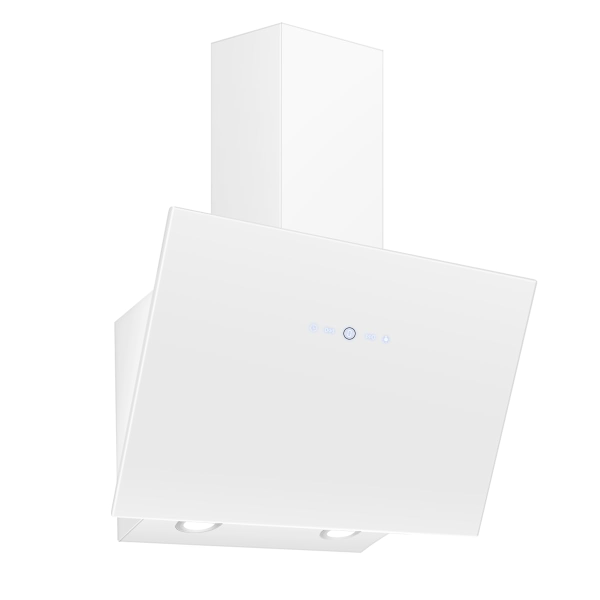 SNDOAS Dunstabzugshaube 60cm, Kopffreie Wandhaube mit 700 m³/h Starker Saugleistung, 3 Leistungsstufen, LED-Anzeige Touchscreen, Verzögerungs-Ausschaltfunktion, Abluft/Umluft, Weiß