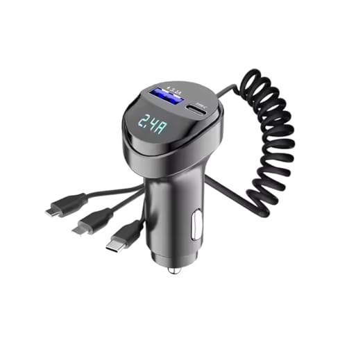 Carregador Veicular Type-C 3 em 1 – Prático e Compatível com 12-24V, Ideal para Carregar Diversos Di