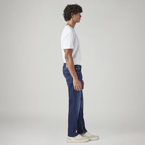 Image of Levi's Men's 505 Dark Indigo Straight Fit Mid-Rise Jeans