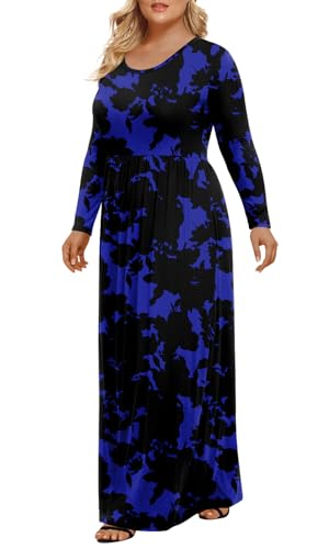 Image of LONGYUAN Women's Plus Size Maxi Dresses for Curvy Women Casual Long Dress XL-6XL