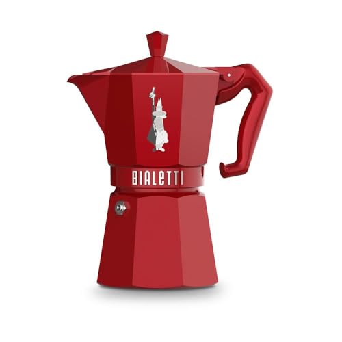 Bialetti Mocha Exclusive Italian Red for 6 Cups Direct Fire Coffee Maker Espresso Maker Makinetta