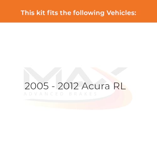 Image of Max Advanced Brakes Rear Brake Kit Compatible With 2005-2008 2009 2010 2011 2012 Acura RL Replacement Premium OE Disc Brake Rotors and Ceramic Brake Pads