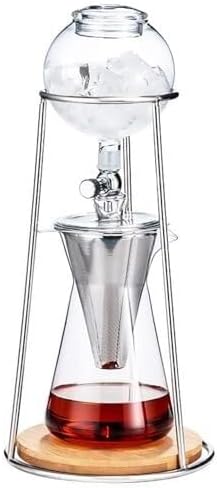 Cold Brew Drip Tower with Adjustable Water Flow,Iced Coffee Maker, Reusable Filter, Perfect for Coffee Tea Brewing, Ideal for Home Café Use