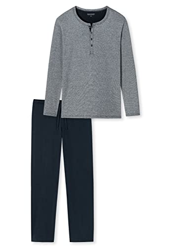 Preisvergleich Produktbild Schiesser Herren Schlafanzug lang Pyjamaset, schwarz, 54