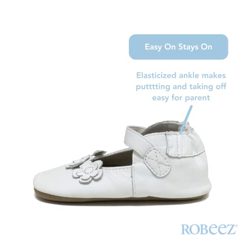 Robeez Baby Girls And Unisex Soft Soles Slip-Resistant Crib Shoes Slippers For Infant And Toddler - Briana White - 6-12 Months #TOP2