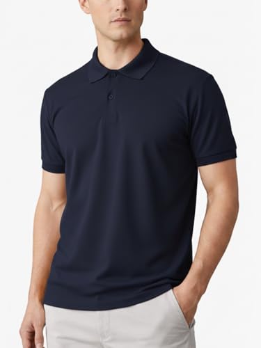 Image of Premium Cotton Pique Polo T-Shirt for Men | Half Seelves Regular Fit | Polo Neck - Ultra-Soft Breathable Fabric | Moisture Wicking