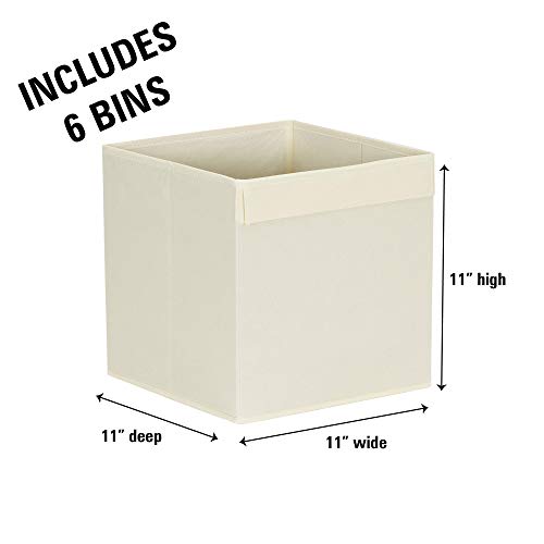 Hosuehold Essentials Household Essentials 88-1 Foldable Fabric Storage Bins | Set Of 6 Cubby Cubes With Flap Handle, Beige #TOP6