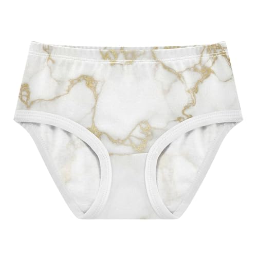 Aesthetic Toddler Girls Underwear 2t Cotton Little Girl Panties White Marble Texture Gold Veins Underpants Briefs