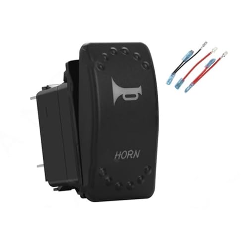 Botón Impermeable Interruptor basculante retráctil, interruptor de palanca momentáneo + juego de cables puente, apto para coche, camión, UTV, SUV, RZR(WHITE)