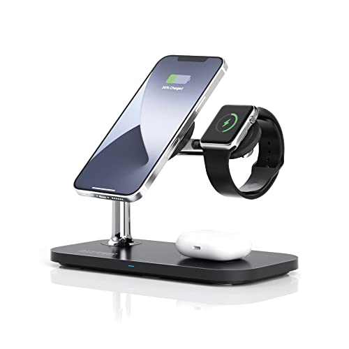 Chargeur sans fil 3 en 1 rapide 15W avec charge magnétique iPhone 14 RealPower ChargeAIR