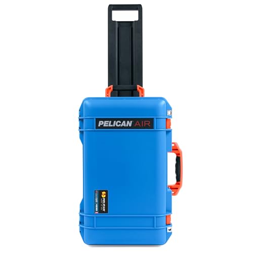 Image of Electric Blue Pelican 1535 Air Carry-on Case - Comes empty - Orange Handles & Latches.