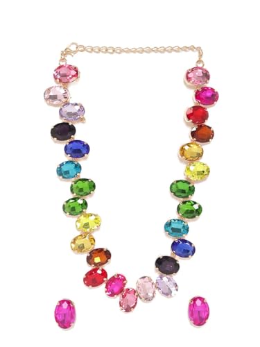 Juego de joyas de cristal multicolor DMZ-2710 para deslumbrar en tus eventos y cenas
