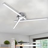 Sweier LED Deckenleuchte,22W Dimmbar Schlafzimmer Deckenlampe Kaltweiß, Speicherfunktion, 2200LM Modern Silber LED Deckenlampe für Wohnzimmer, Küchen und Flure