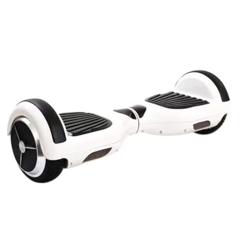 White Self-Balancing Hoverboard 6.5 LED Wheel Electric Smart Scooter with Dual Motors Anti-Slip Footpads and Impact-Resistant Frame for Kids & Adults