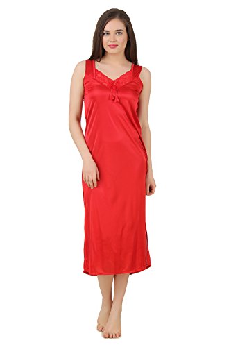 Image of Fasense Women's Satin Maxi Casual Regular Nightgown