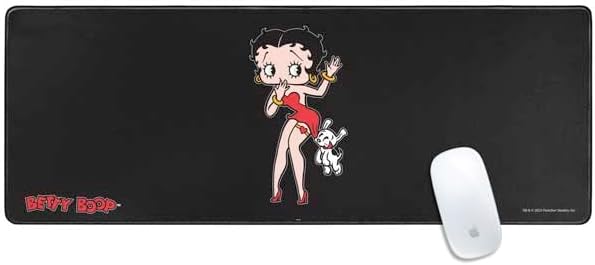 Skinit Large Gaming Mouse Pad - Officially Licensed Betty Boop & Puppy Design with Stitched Edges, Waterproof, Non-Slip Rubber Base, Desk Mat for Keyboard & Mouse, 31.5" x 11.8" inches