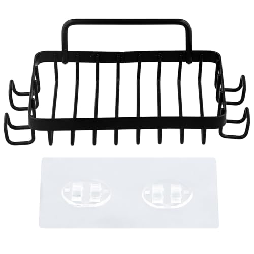Jabonera, Jabonera Ducha Autoadhesiva Pared,Jabonera de Barra para Pared de Ducha, Cesta de Jabón, Caddie para Ducha, Porta Esponja de Cocina, Sin Taladro, Acero Inoxidable Nunca se Oxida(Negro)