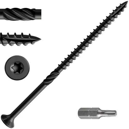 Wensilon #14 * 8" Black Extended Deck Screws, 38pcs 2lbs 6.3x200mm Lag Screws