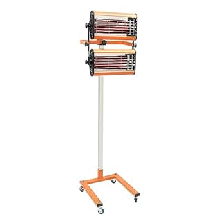 CCAUUB 2X1000W Spray Baking Car Infrared Paint Heat Lamp Color Hardening Lamp, 2000W Portable Car Body Repair Paint Dryer, Height Adjustable Infrared Color Heating Lamp Workshop Curing Lamp