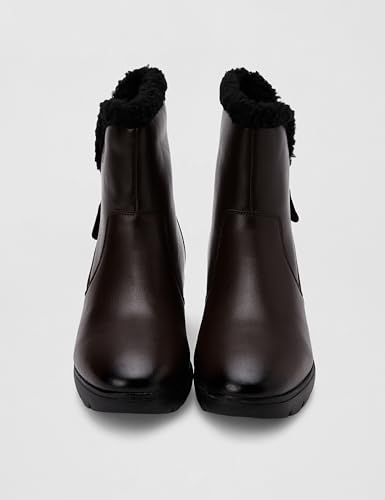 Image of ELLE Women's Ankle Boots with Faux-Fur Trim and Side Zipper Closure
