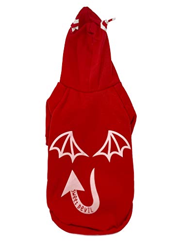 Dog Halloween Devil Costume Hoodie, Dog Apparel, Dog Outfits, Dog Shirts, Dog Clothes for Small Dogs Girl, Dog Clothing, Dog Onesie, Small Dog Costume, Small Dog Shirt, Small Dog Outfits (XL)