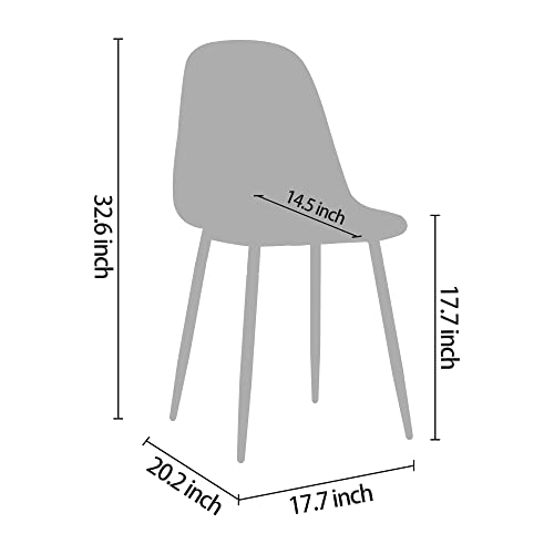 Canglong Kitchen Modern Dining, Desk Side Chair With Metal Legs, Set Of 4, Ash Transparent #TOP2